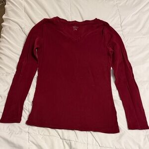 Merona Women's Long Sleeve Top - Deep Red